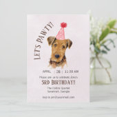 Leuke Hond Lets Pawty Verjaardagsfeestuitnodiging Kaart (Staand voorkant)