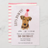 Leuke Hond Lets Pawty Verjaardagsfeestuitnodiging Kaart (Voorkant / Achterkant)