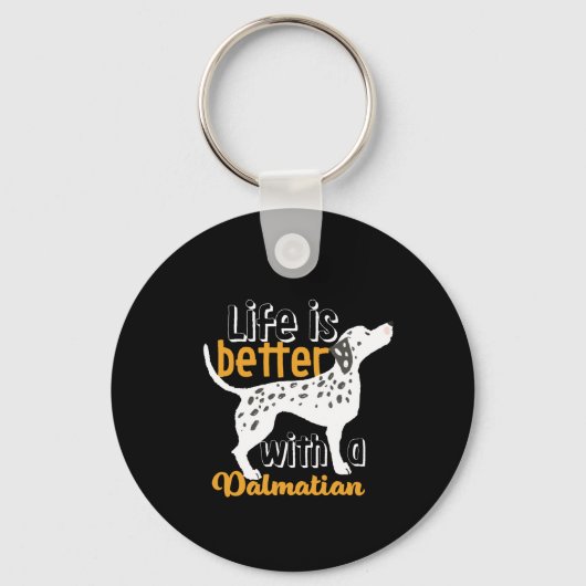 Leuke Hond Liefhebber Leven Is Beter Met Dalmatiër Sleutelhanger (Voorkant)
