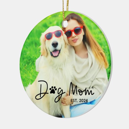 Leuke Hond Mam Foto Keramisch Ornament (Links)