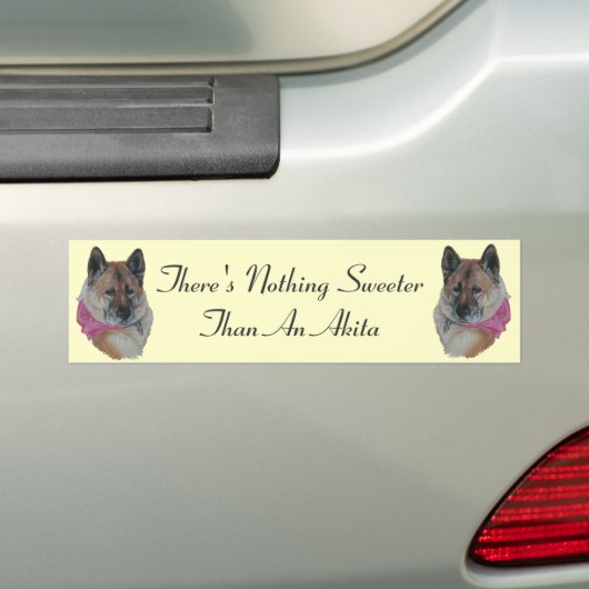 Leuke hond met roze sjaal met Akita slogan Bumpersticker (Op auto)