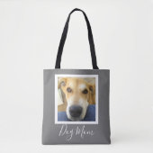 Leuke Hond Moeder Script Custom Foto Tote Bag (Voorkant)