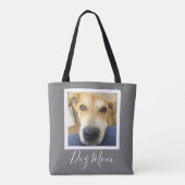 Leuke Hond Moeder Script Custom Foto Tote Bag (Achterkant)