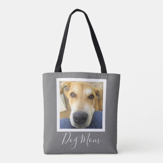 Leuke Hond Moeder Script Custom Foto Tote Bag (Achterkant)