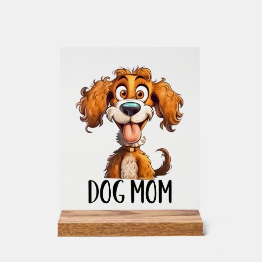 Leuke hond Moeder woord kunst Acryl Bord (Voorkant)