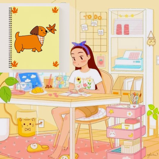 Leuke hond 🤎🍪🍁 notitieboek