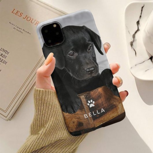 Leuke Hond of Kat Foto met Poot Print en Naam Case-Mate iPhone Case