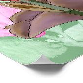 Leuke hond op een bloemenveld. poster (Hoek)