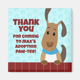 Leuke Hond op Omheining Huisdier Adoptie Pawprints Magneet