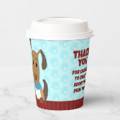 Leuke Hond op Omheining Huisdier Adoptie Pawprints Papieren Bekers (Links)