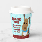 Leuke Hond op Omheining Huisdier Adoptie Pawprints Papieren Bekers (Achterkant)