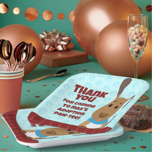 Leuke Hond op Omheining Huisdier Adoptie Pawprints Papieren Bordje (Multi)