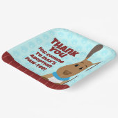 Leuke Hond op Omheining Huisdier Adoptie Pawprints Papieren Bordje (Gebogen)