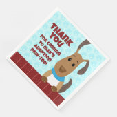 Leuke Hond op Omheining Huisdier Adoptie Pawprints Servet (Hoek)