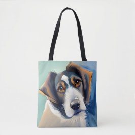Leuke hond schets portret tote bag