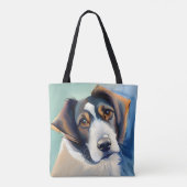 Leuke hond schets portret tote bag (Achterkant)