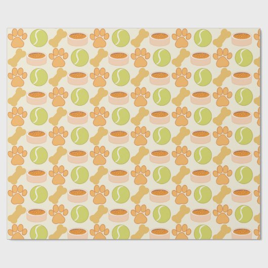 Leuke hond traktaties en speelgoed patroon ontwerp cadeaupapier (Vlak)