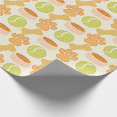 Leuke hond traktaties en speelgoed patroon ontwerp cadeaupapier (Hoek)