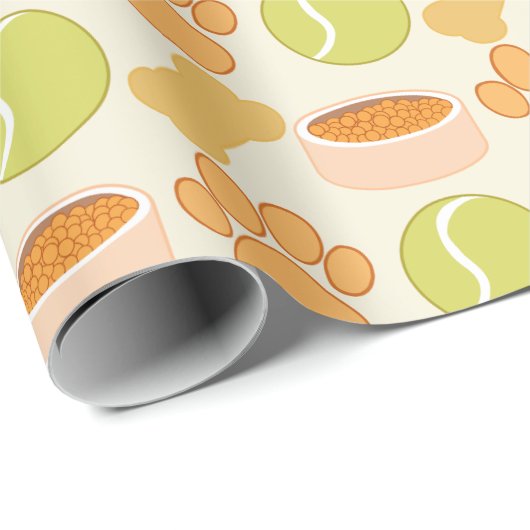 Leuke hond traktaties en speelgoed patroon ontwerp cadeaupapier (Rol Hoek)