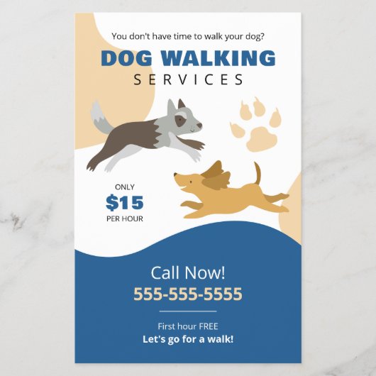 Leuke Hond Wandelen Diensten Zakelijk Flyer (Voorkant)
