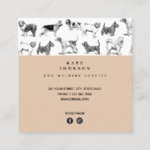 Leuke Honden Hond Walker Grooming Vierkante Visitekaartje (Achterkant)