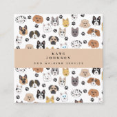Leuke Honden Hond Walker Grooming Vierkante Visitekaartje (Voorkant)