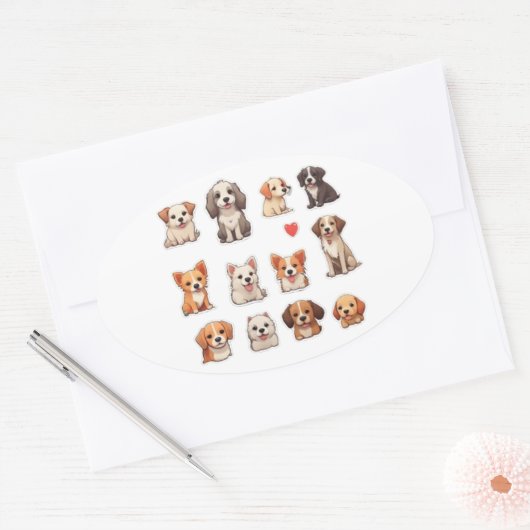 Leuke honden in stickers (Envelop)