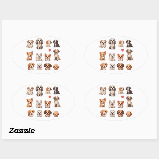 Leuke honden in stickers (Vel)