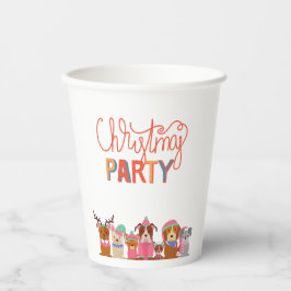 Leuke honden Kerstfeest papieren bekers