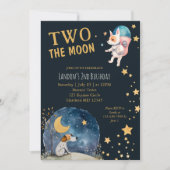 Leuke Honden op de Maan Jongens Tweede Verjaardag Kaart (Voorkant)