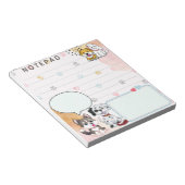 Leuke Honden Paw Print Achtergrond Thema Notitieblok (Schuin)