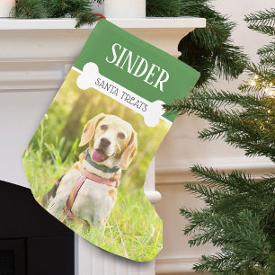 Leuke hondenfoto gepersonaliseerd kleine kerstsok