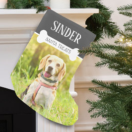 Leuke hondenfoto gepersonaliseerd kleine kerstsok
