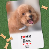 Leuke hondenfoto Ik hou van mijn hart Mijn moeder  Golfhanddoek