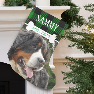 Leuke hondenfoto naam gepersonaliseerd kleine kerstsok