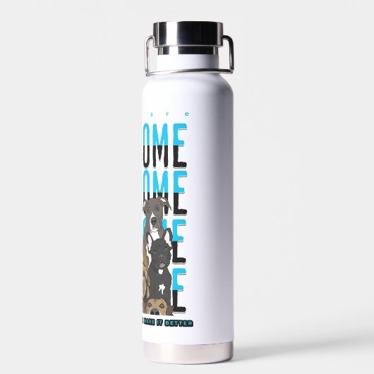 Leuke hondengezichten | Hondenliefhebber Pun Waterfles (Achterkant)