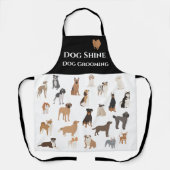 Leuke Hondenrassen patroon Pet Services Grooming Schort (Voorkant)
