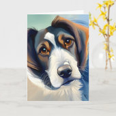 Leuke hondenschets voor Humor Kaart (Gele Bloem)