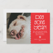 Leuke 'hondsdolle jaar' huisdier foto feestdagenkaart (Voorkant)