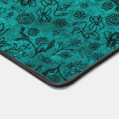 Leuke Honey Bee Bloemenprint Boho Trendy Blauw Bla Bureaumat (Hoek)