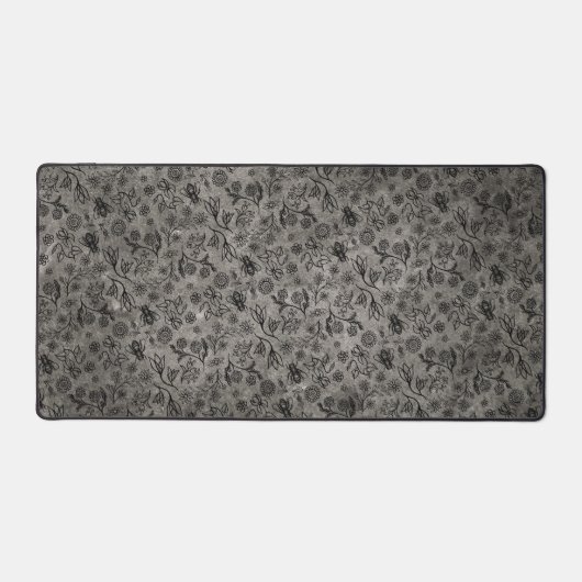 Leuke Honey Bee Floral Boho Trendy Neutral Grey Bureaumat (Voorkant)