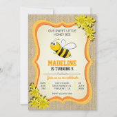 Leuke Honey Bee Kids Verjaardagsfeestuitnodiging Kaart (Voorkant)