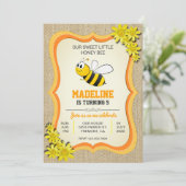 Leuke Honey Bee Kids Verjaardagsfeestuitnodiging Kaart (Staand voorkant)