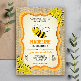 Leuke Honey Bee Kids Verjaardagsfeestuitnodiging Kaart