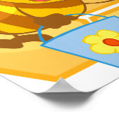 leuke honingbijen en honingraat poster (Hoek)