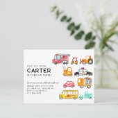 Leuke Honk Piep Vroom Vervoer Kinderen Verjaardag Briefkaart (Staand voorkant)