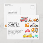 Leuke Honk Piep Vroom Vervoer Kinderen Verjaardag Briefkaart (Voorkant / Achterkant)