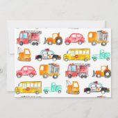 Leuke Honk Piep Vroom Vervoer Kinderen Verjaardag Kaart (Achterkant)