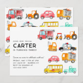 Leuke Honk Piep Vroom Vervoer Kinderen Verjaardag Kaart (Voorkant / Achterkant)