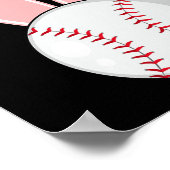 Leuke honkbal konijntje Pasen Kinder jongetjes peu Poster (Hoek)